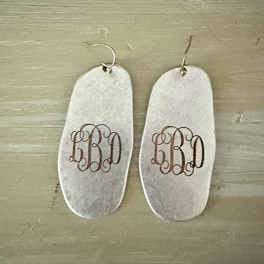 Sterling Silver Initial Earrings - image 1